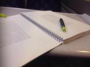Reading our preview copy of out there on the Glasgow to Edinburgh commuter train!